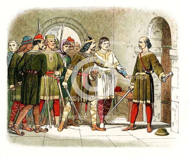 William de Breteuil defending the treasury at Winchester against Henry I, c1860. Artist: Unknown