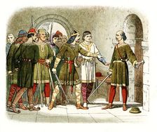 William de Breteuil defending the treasury at Winchester against Henry I, c1860