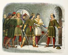 William de Breteuil defends the treasury, Winchester, Hampshire, 1100 (1864). Creator: James William Edmund Doyle