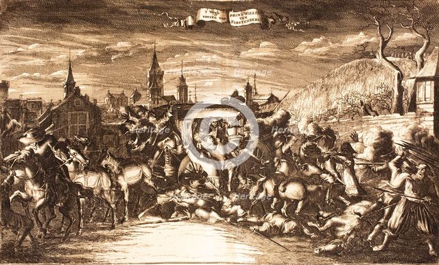 William Egon of Fürstenberg attacked in his coach in Cologne in 1674, 1675. Creator: Anonymous.
