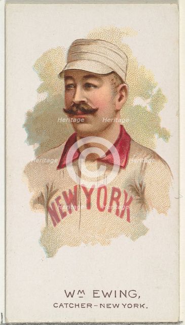 William Ewing, Baseball Player, Catcher, New York, from World's Champions, Series 2 (N29) ..., 1888. Creator: Allen & Ginter.