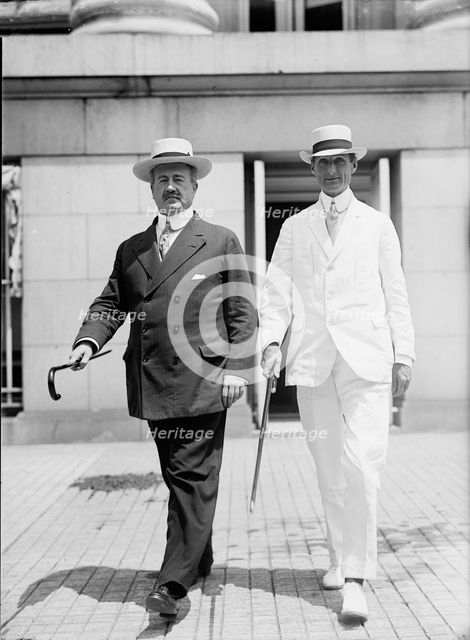 William Gibbs McAdoo, Secretary of The Treasury, right, with John Skelton Williams, 1914.  Creator: Harris & Ewing.
