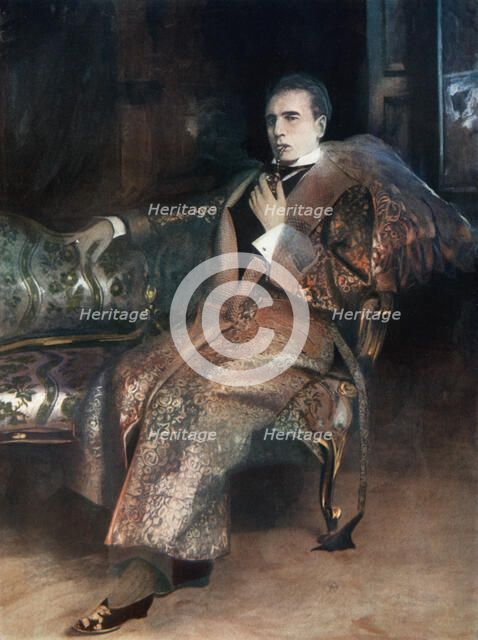 William Gillette in Sherlock Holmes, c1902. Artist: Unknown