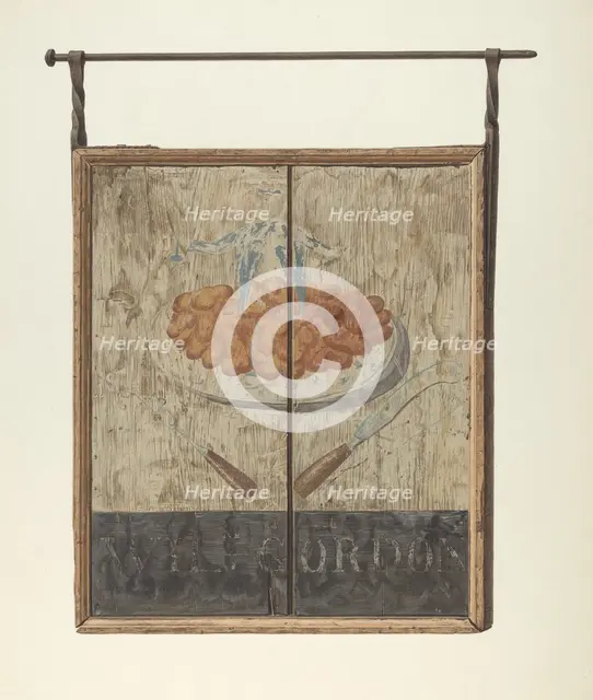 William Gordon's Tavern Sign, c. 1940. Creator: John Matulis.