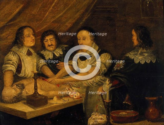 William Harvey dissecting the body of Thomas Parr, c1900. Creator: Unknown.