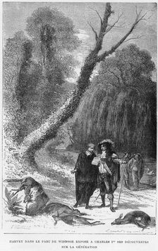 William Harvey, English physician, in Windsor Park, 17th century (1870). Creator: Unknown