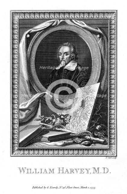 William Harvey, medical doctor, 1777.Artist: T Cook