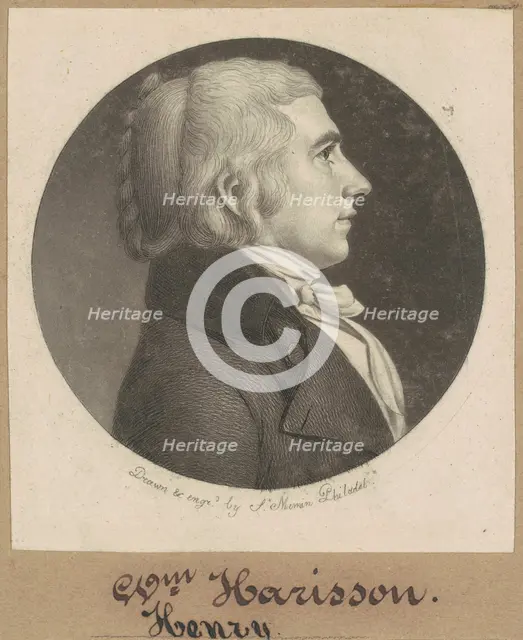 William Henry Harrison, 1800. Creator: Charles Balthazar Julien Févret de Saint-Mémin.