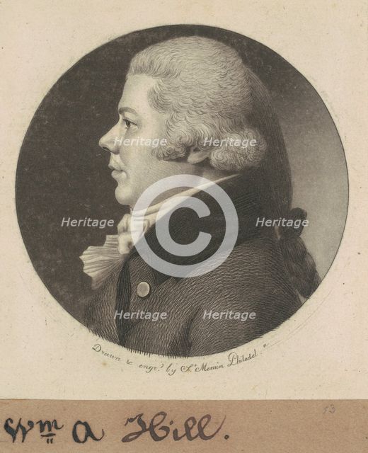 William Henry Hill, 1799. Creator: Charles Balthazar Julien Févret de Saint-Mémin.