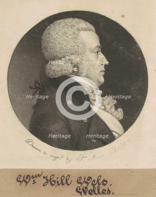 William Hill Wells, 1798-1799. Creator: Charles Balthazar Julien Févret de Saint-Mémin.