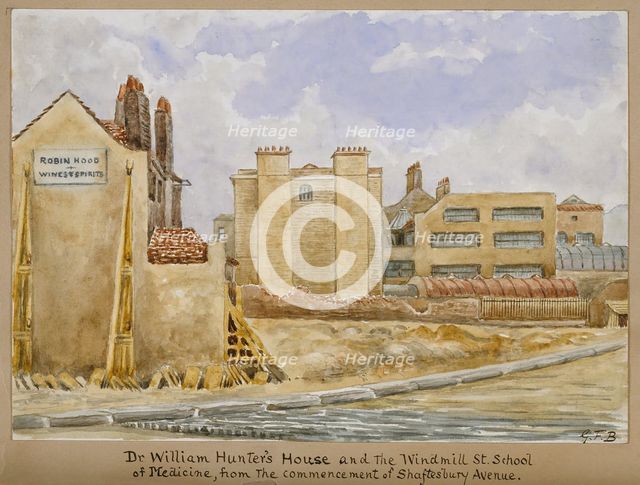 William Hunter's house, and the Windmill Street School of Medicine..., c1880s. Creator: G. F. B..