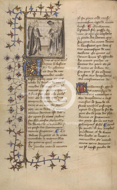 William I and Bishop Lanfranc of Canterbury; Chronique de Normandie, about 1400-1415. Creator: Unknown.