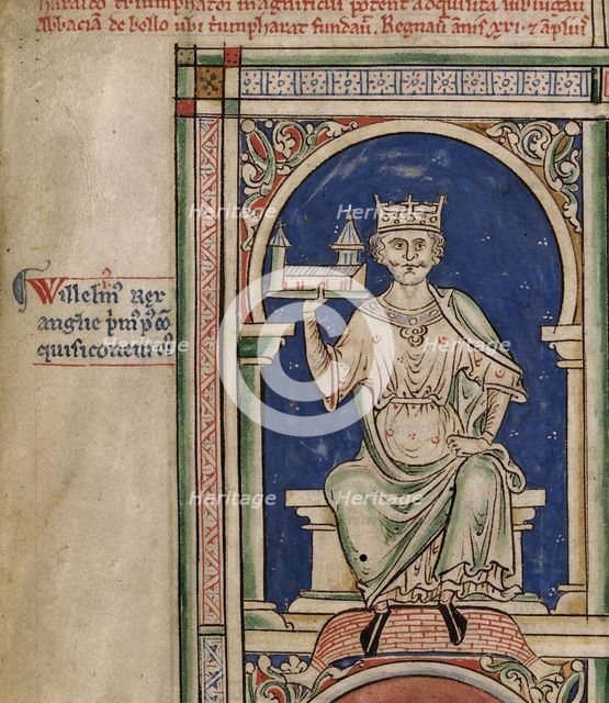 William I (From the Historia Anglorum, Chronica majora). Artist: Paris, Matthew (c. 1200-1259)