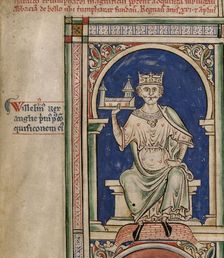William I (From the Historia Anglorum, Chronica majora). Artist: Paris, Matthew (c. 1200-1259)