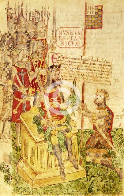 William I receives the allegiance of a knight, late15th century.  Creator: Unknown.