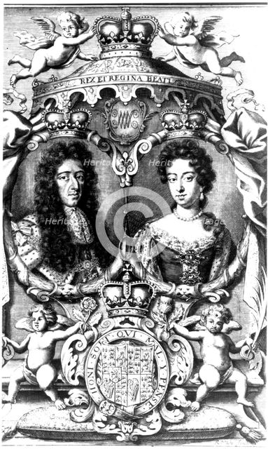 William III and Mary II. Artist: R White