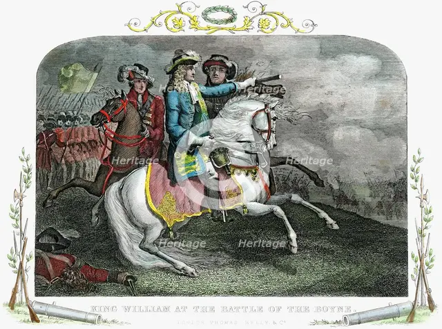 William III, King of Great Britain and Ireland, at the Battle of the Boyne, 1690. Artist: Unknown