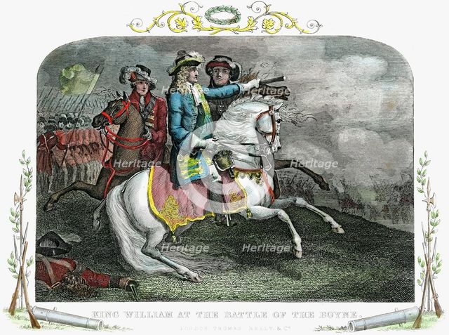 William III, King of Great Britain and Ireland, at the Battle of the Boyne, 1690. Artist: Unknown