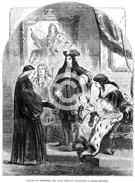 William III intrusting the young Duke of Gloucester to Bishop Burnett. Artist: Unknown