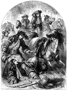 William III thrown from his horse near Hampton Court, 19th century