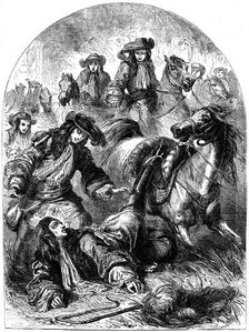 William III thrown from his horse near Hampton Court, 19th century