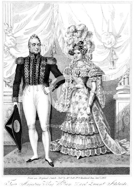 William IV and Queen Adelaide, 1881. Artist: Unknown