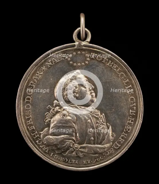 William IV Charles Henry Friso, 1711-1751, Stadholder of United Netherlands [obverse], 1751. Creator: Johann Georg Holtzhey.