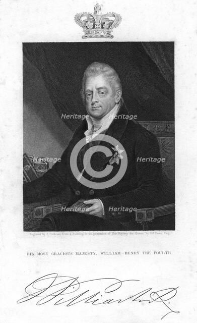 William IV of the United Kingdom, 19th century.Artist: J Cochran