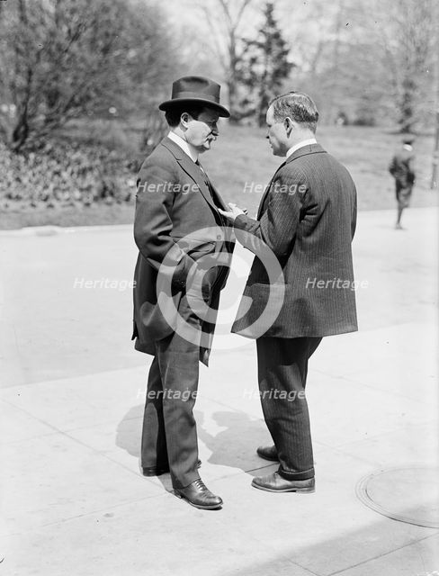 William J. Burns, Detective - Left, with Jack Wheeler, 1914. Creator: Harris & Ewing.