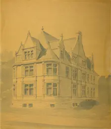 William J. Goudy House, Chicago, Illinois, Perspective, c. 1889/90. Creator: Burnham and Root