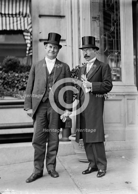 William Jennings Bryan, Rep. from Nebraska, with Min. Roberto Brenes Mesén...from Costa Rica, 1914. Creator: Harris & Ewing.