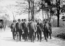 William Jennings Bryan, Rep. from Nebraska, with Newspapermen, 1914. Creator: Harris & Ewing