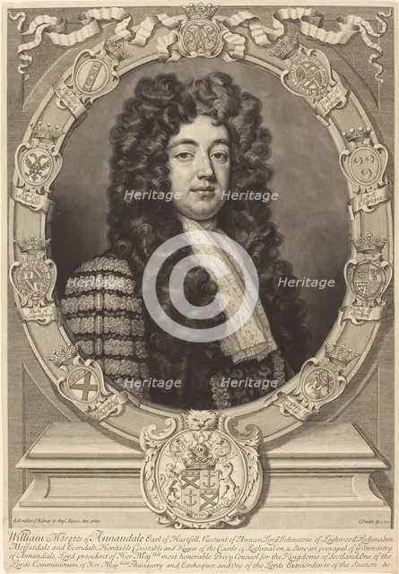 William Johnston, Marquess of Annandale, 1702. Creator: John Smith.