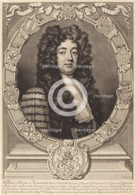 William Johnston, Marquess of Annandale, 1702. Creator: John Smith.
