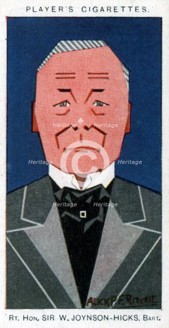 William Joynson-Hicks, 1st Viscount Brentford, British statesman, 1926. Artist: Alick P F Ritchie