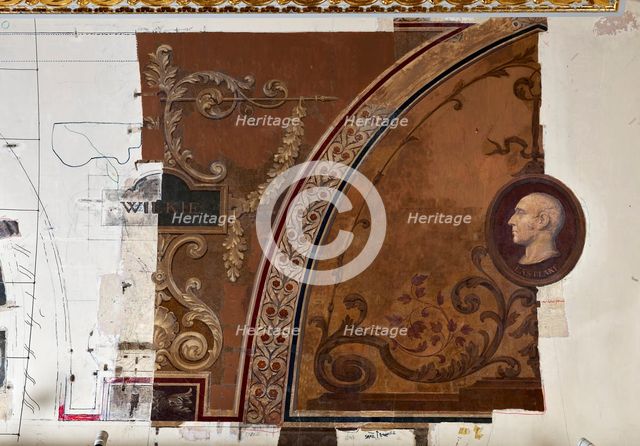 William Kent and John Diblee Crace's decorations to the cove of the Saloon Ceiling, c1891. Creators: John Dibblee Crace, William Kent.