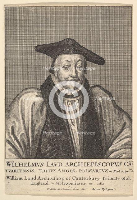 William Laud, Archbishop of Canterbury, 1641. Creator: Wenceslaus Hollar.