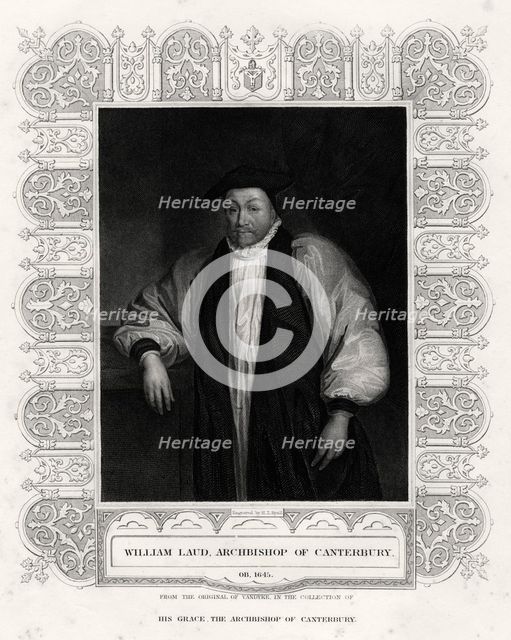 'William Laud, Archbishop of Canterbury', 19th century. Artist: Henry Thomas Ryall