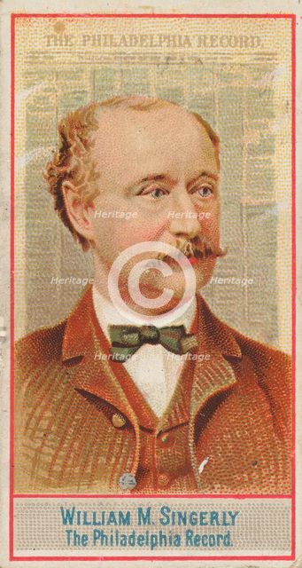 William M. Singerly, The Philadelphia Record, from the American Editors series (N1) for Al..., 1887. Creator: Allen & Ginter.
