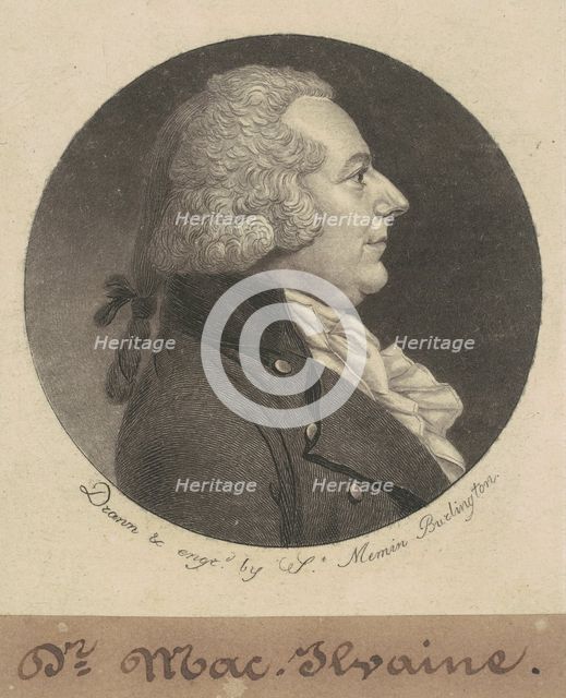 William McIlvaine, 1798. Creator: Charles Balthazar Julien Févret de Saint-Mémin.