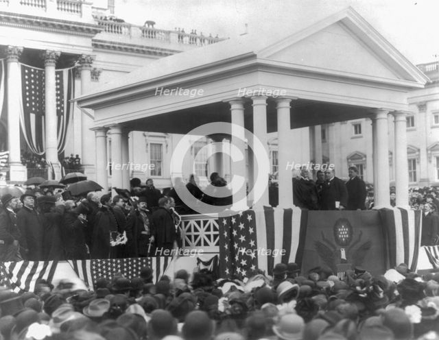 William McKinley taking Oath of Office, Washington D.C., c1901. Creator: Frances Benjamin Johnston.