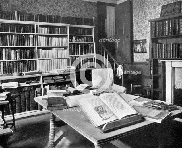 William Morris's study, Kelmscott Manor, Kelmscott, Oxfordshire, 1901. Artist: Unknown