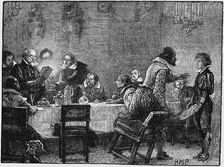 William Parker (Lord Monteagle), receiving letter of warning of the plot, 1605