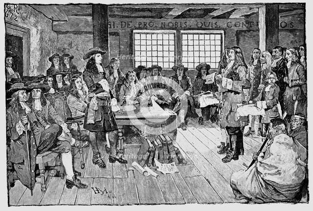 William Penn (1644-1718) English Quaker and colonialist, founder of Pennsylvania, 1682. Artist: Unknown