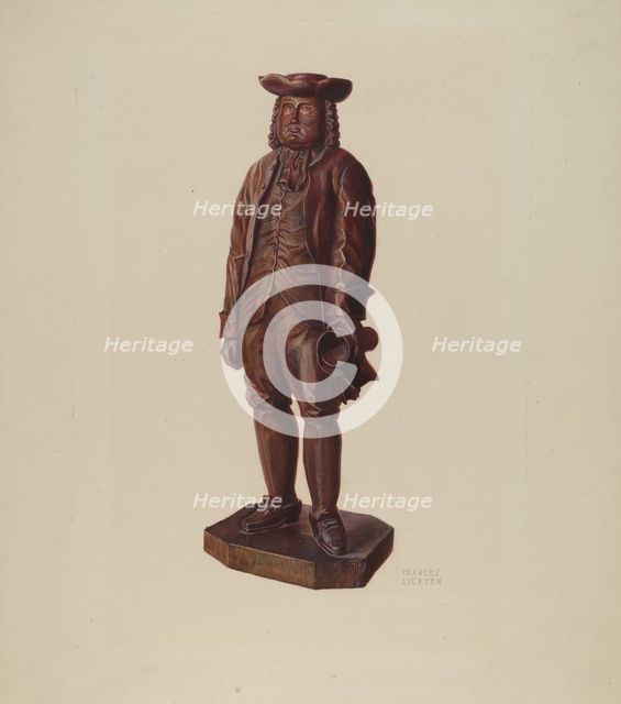 William Penn Carving, c. 1938. Creator: Frances Lichten.