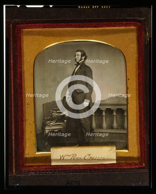 William Penn Cresson, full-length portrait, standing, facing left..., between 1847 and 1850. Creator: John Jabez Edwin Mayall.