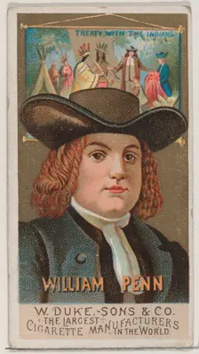 William Penn, from the series Great Americans (N76) for Duke brand cigarettes, 1888., 1888. Creator: Unknown