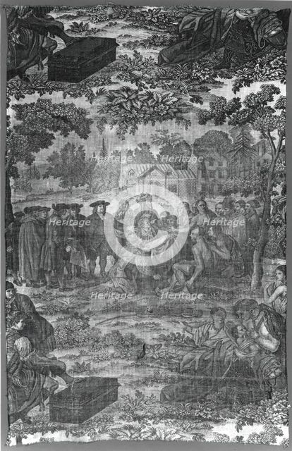 William Penn's Treaty with the Indians (Furnishing Fabric), England, c. 1800. Creator: Unknown.