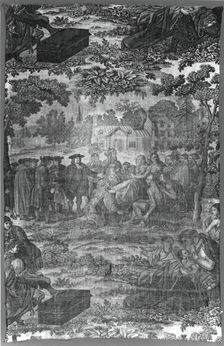 William Penn's Treaty with the Indians (Furnishing Fabric), England, c. 1800. Creator: Unknown