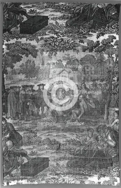 William Penn's Treaty with the Indians (Furnishing Fabric), England, c. 1800. Creator: Unknown.